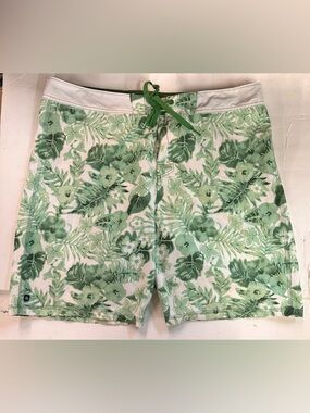 Green Floral Swim Shorts